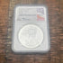 2008-W $1 US Burnished American Silver Eagle~Reverse of 2007~NGC MS70~ Mercanti Signed