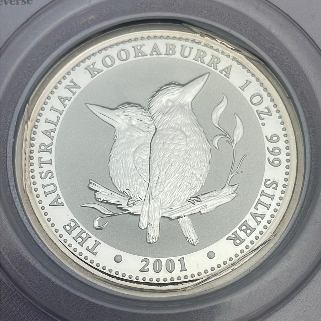 2001 $1 Australian Kookaburra  1 oz .999 Fine Silver