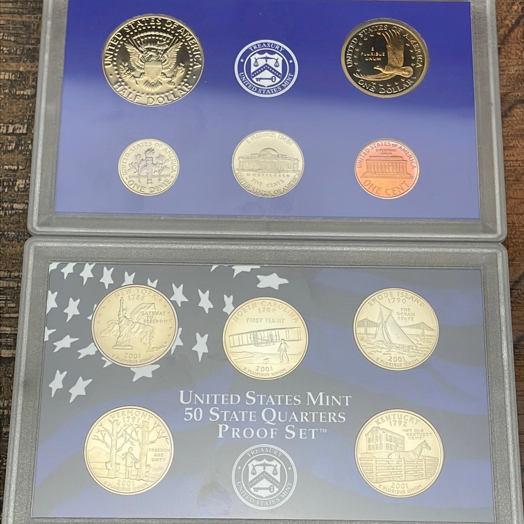 2001 - 10 Coin Proof Set with no Box
