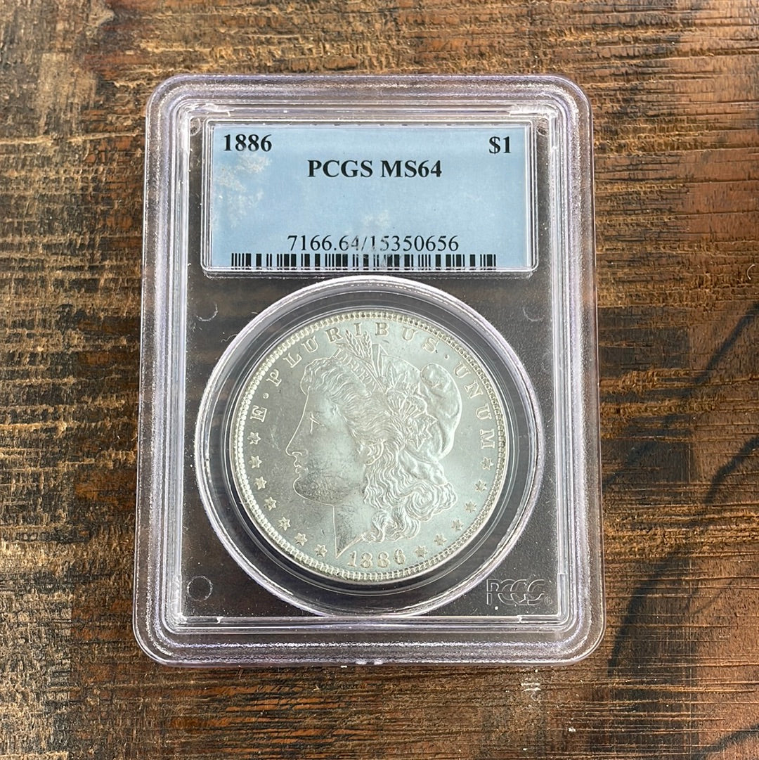 1886  $1 US Morgan Silver Dollar PCGS MS64