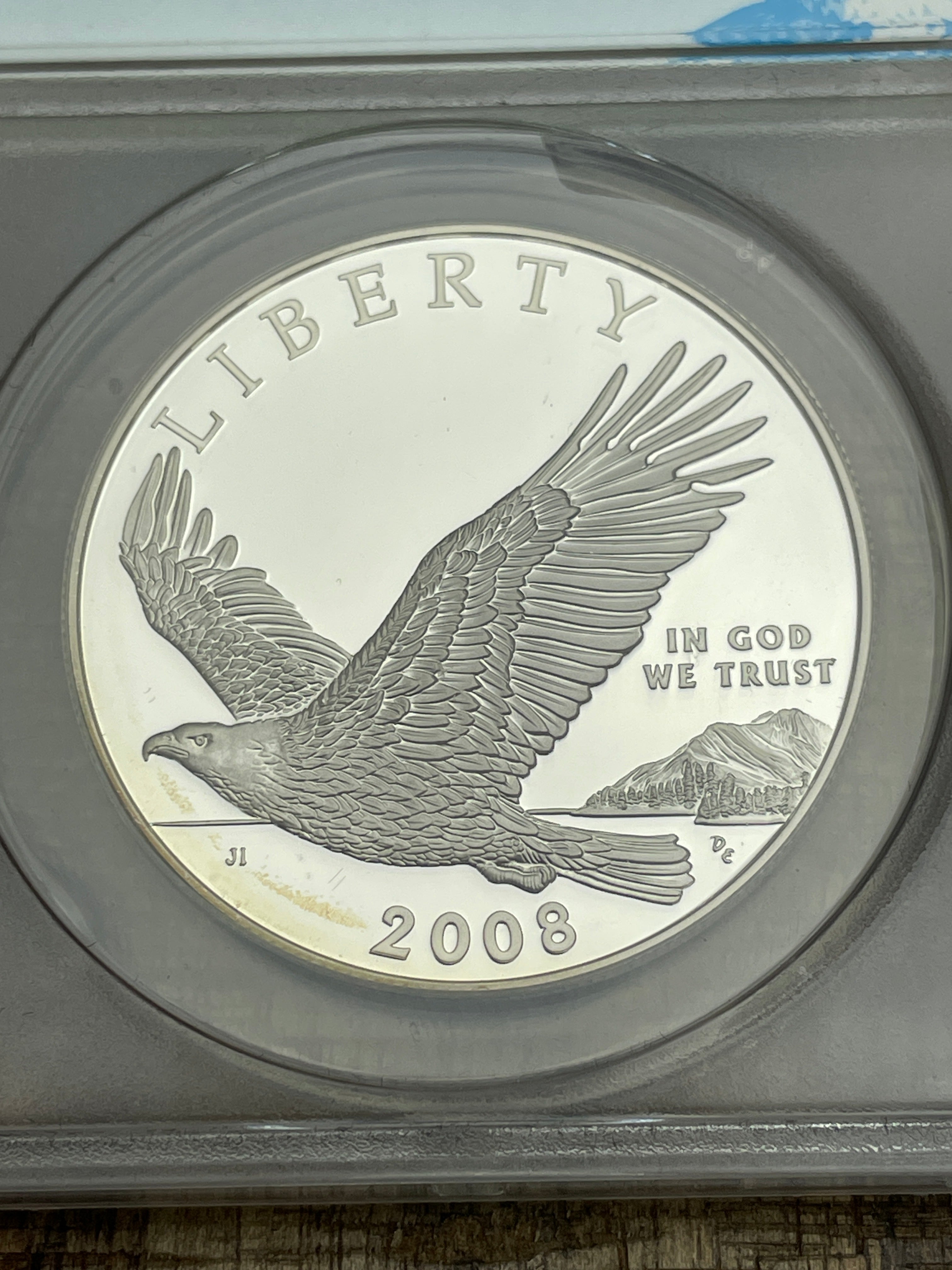 2008-P Silver $1 Proof Bald Eagle Commemorative FDOI ANACS PR70 DCAM