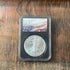 2021-W $1 US American Silver Eagle, Struck at West Point Mint, Heraldic Eagle T-1, NGC MS70