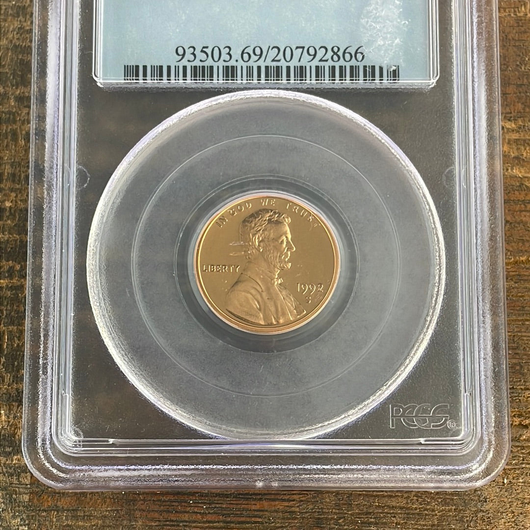 1992-S 1c US Lincoln Memorial Cent PCGS PR69RD DCAM