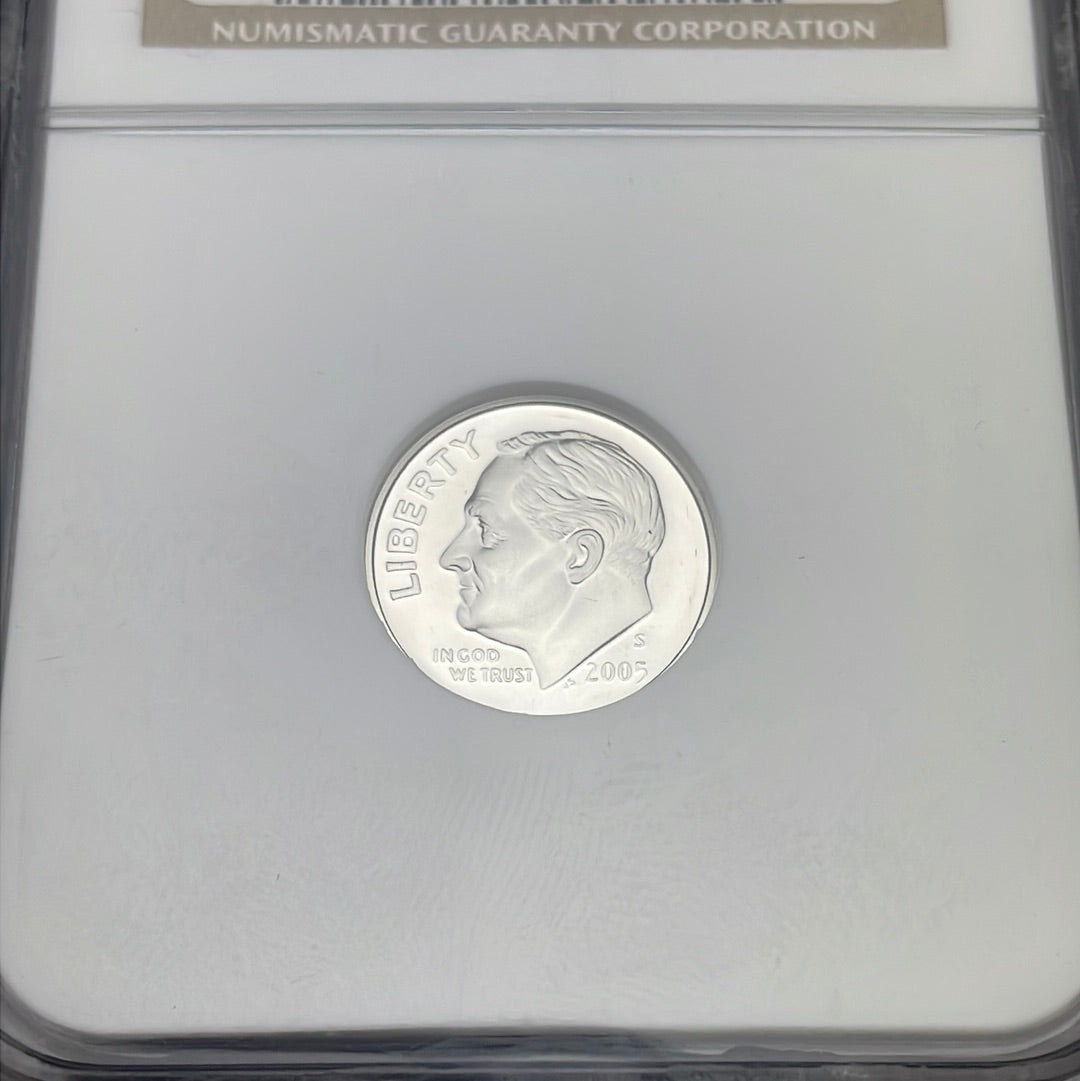 2005-S US 10c Silver Roosevelt Dime NGC PR70 ULTRA CAMEO