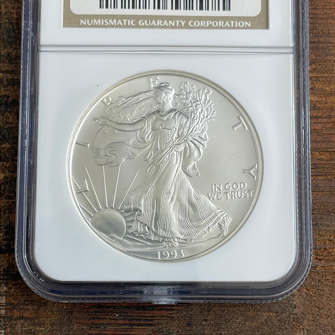 1993 $1 US American Silver Eagle NGC MS69