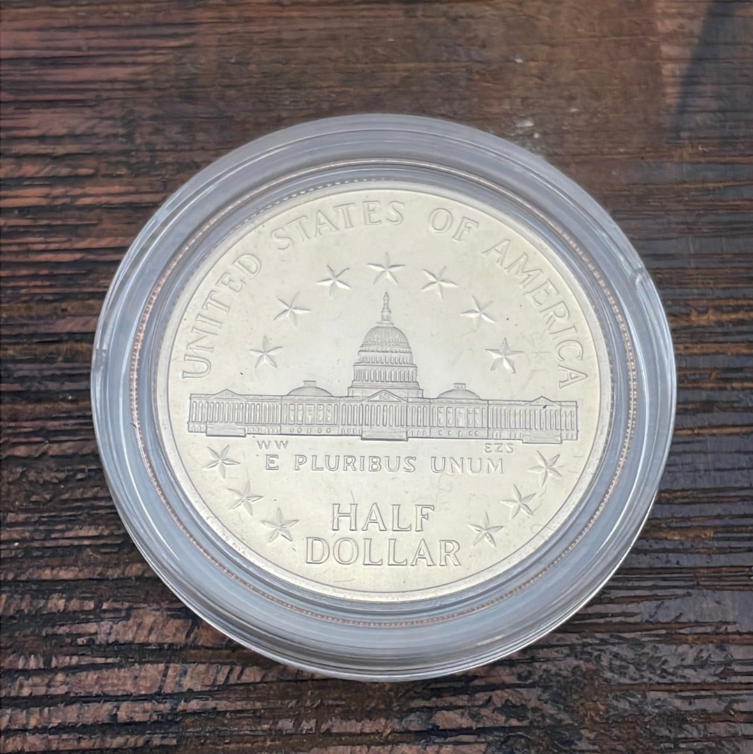 1989 - US Mint 2 Coin Proof Set Congressional Commemorative Coins, One Silver Dollar & One Half Dollar-Proof Coin in OGP