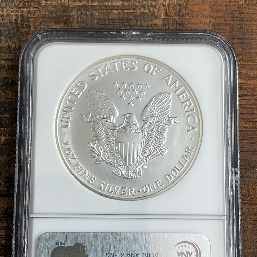 1991 $1 US American Silver Eagle NGC MS69