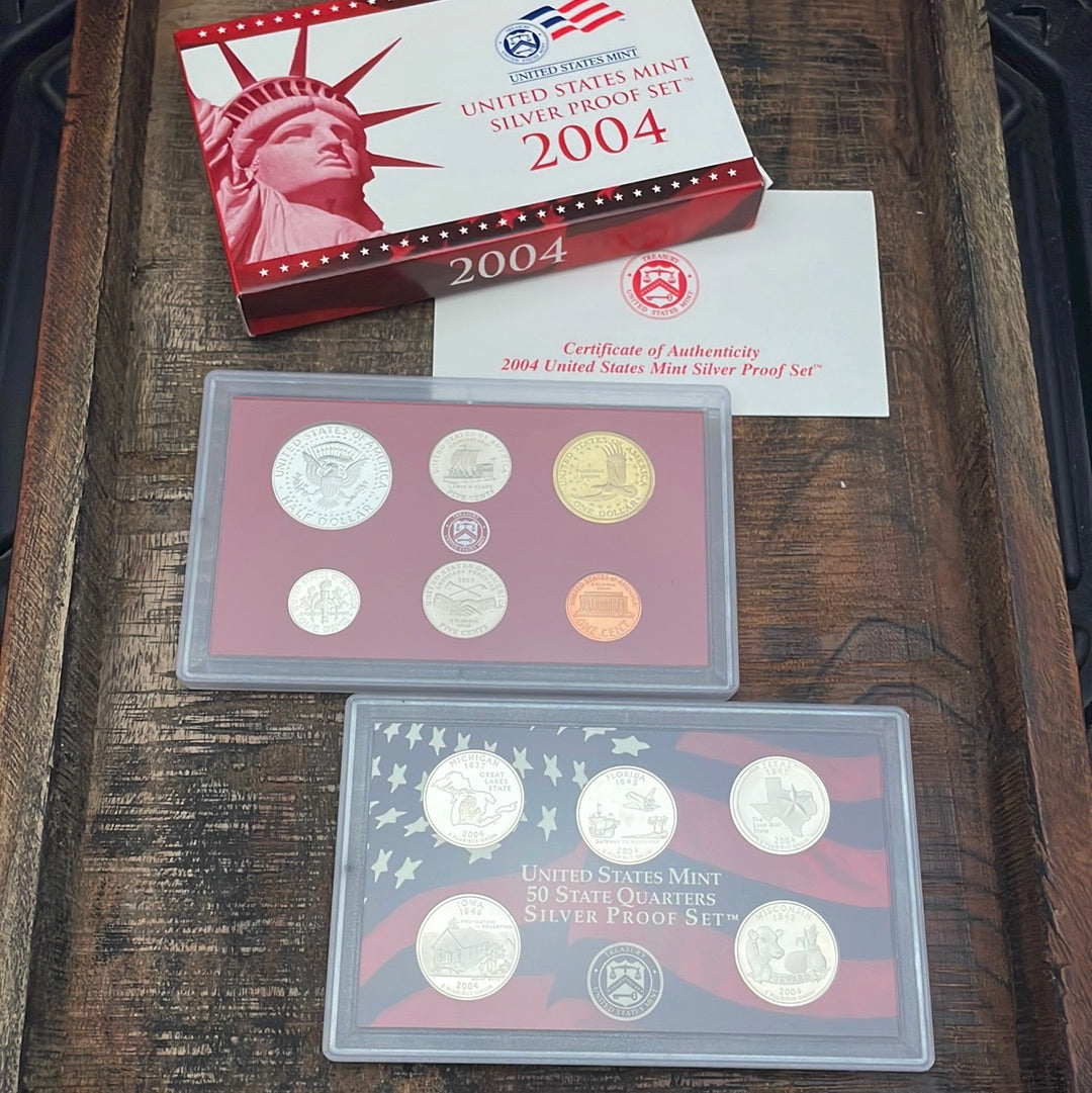 2004-S Silver Proof Dollar in OGP with COA