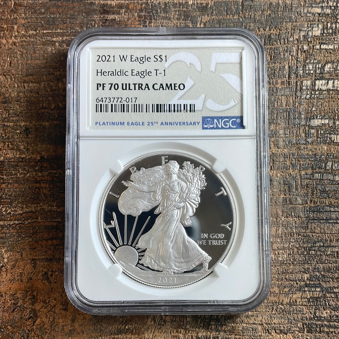2021-W $1 American Silver Eagle. Type 1. NGC PF 70 Ultra Cameo.