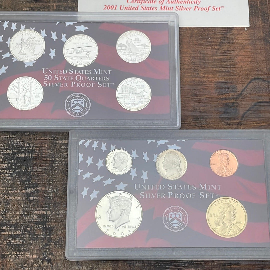 2001-S Silver Proof Set in OGP with COA