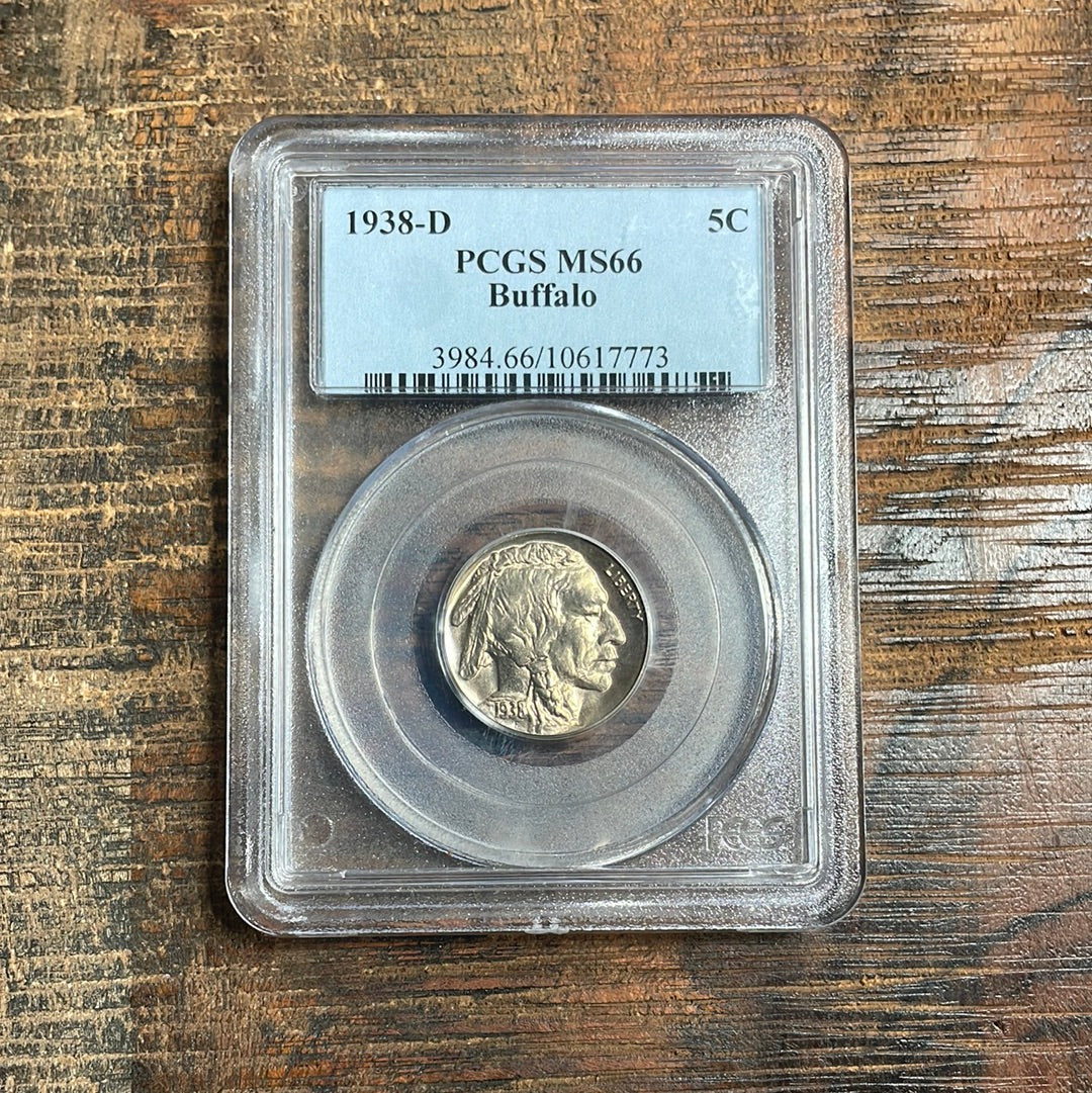 1938-D 5c Buffalo Nickel PCGS MS66