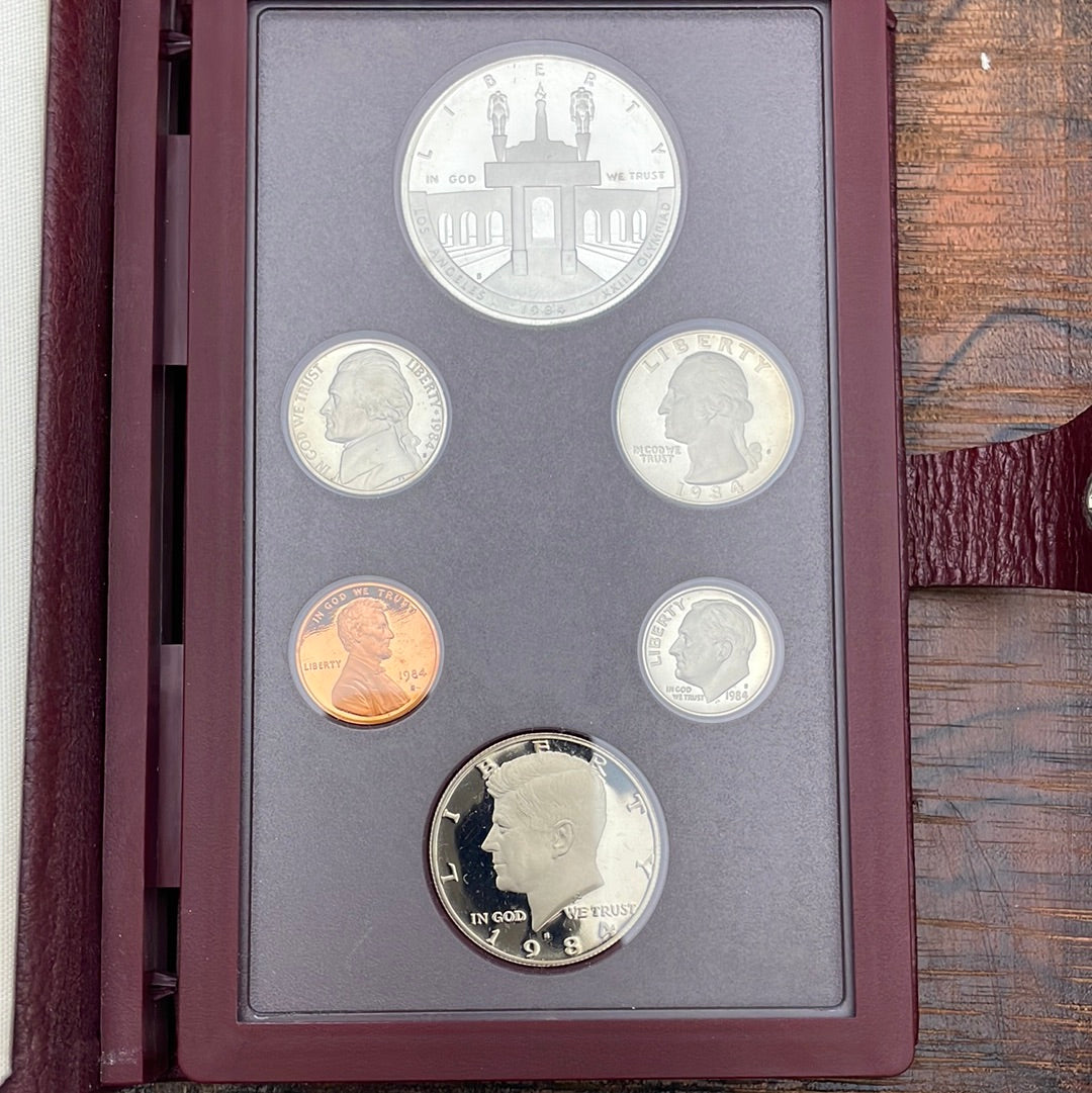 1984-S US Mint Olympic Prestige Set 6 Proof Coins in OGP w/ COA
