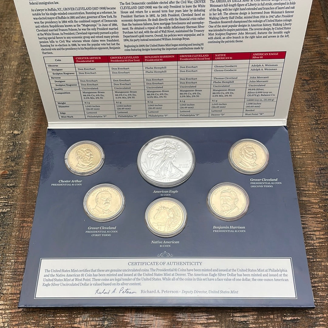 2012 United States Mint Annual Uncirculated Dollar Coin Set w/COA