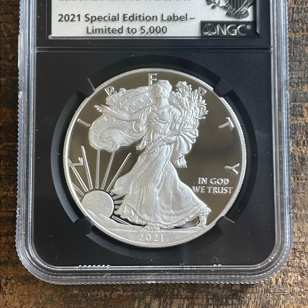 2021-W $1 American Silver Eagle. Type 1. NGC PF 70 Ultra Cameo. Special edition