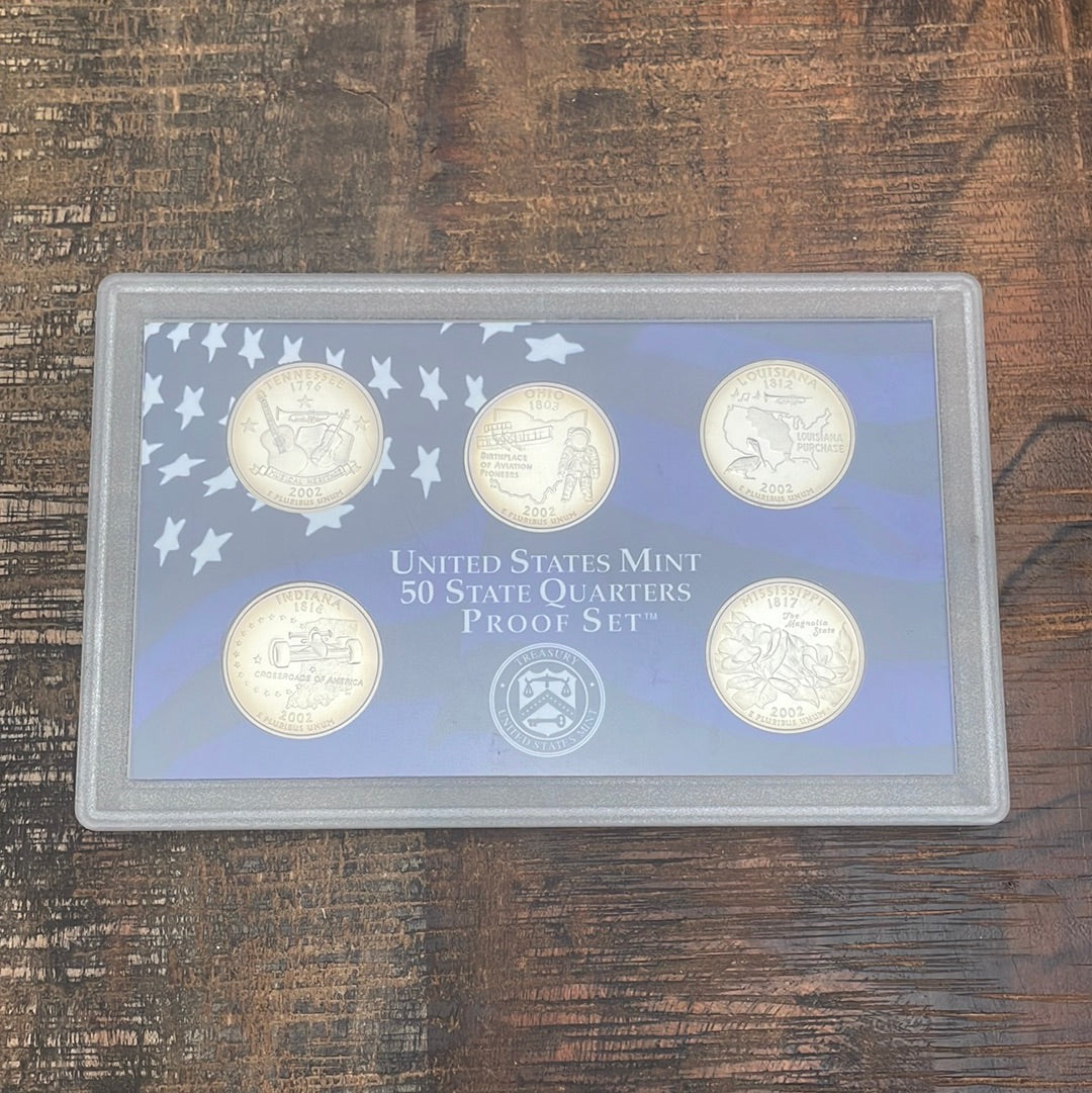 2002 US Mint 50 State Quarters Proof Set no BOX