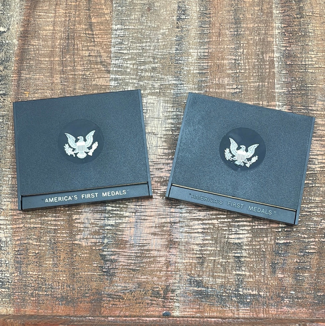 1973 US Mint America's First Medals Commemorating Battles of the American Revolution ~ Pewter ~ Set of 2 ~ In cases no Box