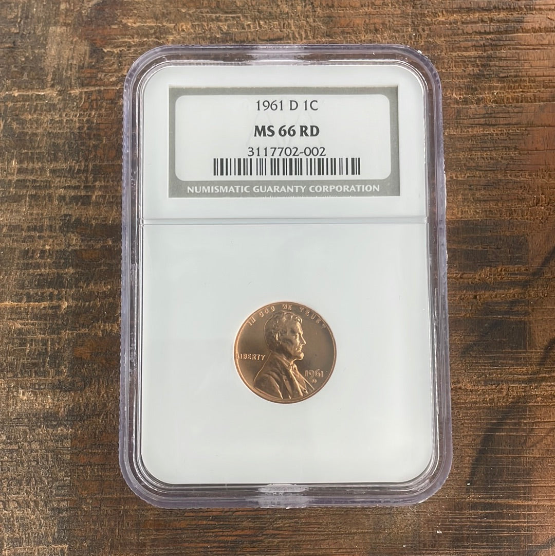 1961-D 1c US Lincoln Memorial Cent NGC MS66 RD