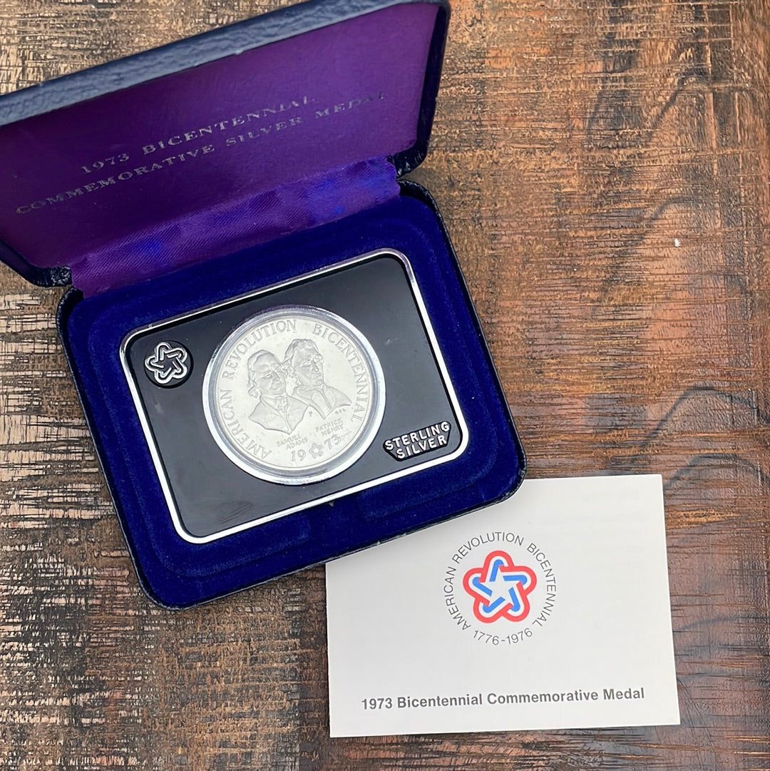 1973 Bicentennial Commemorative Silver Medal with Box and COA