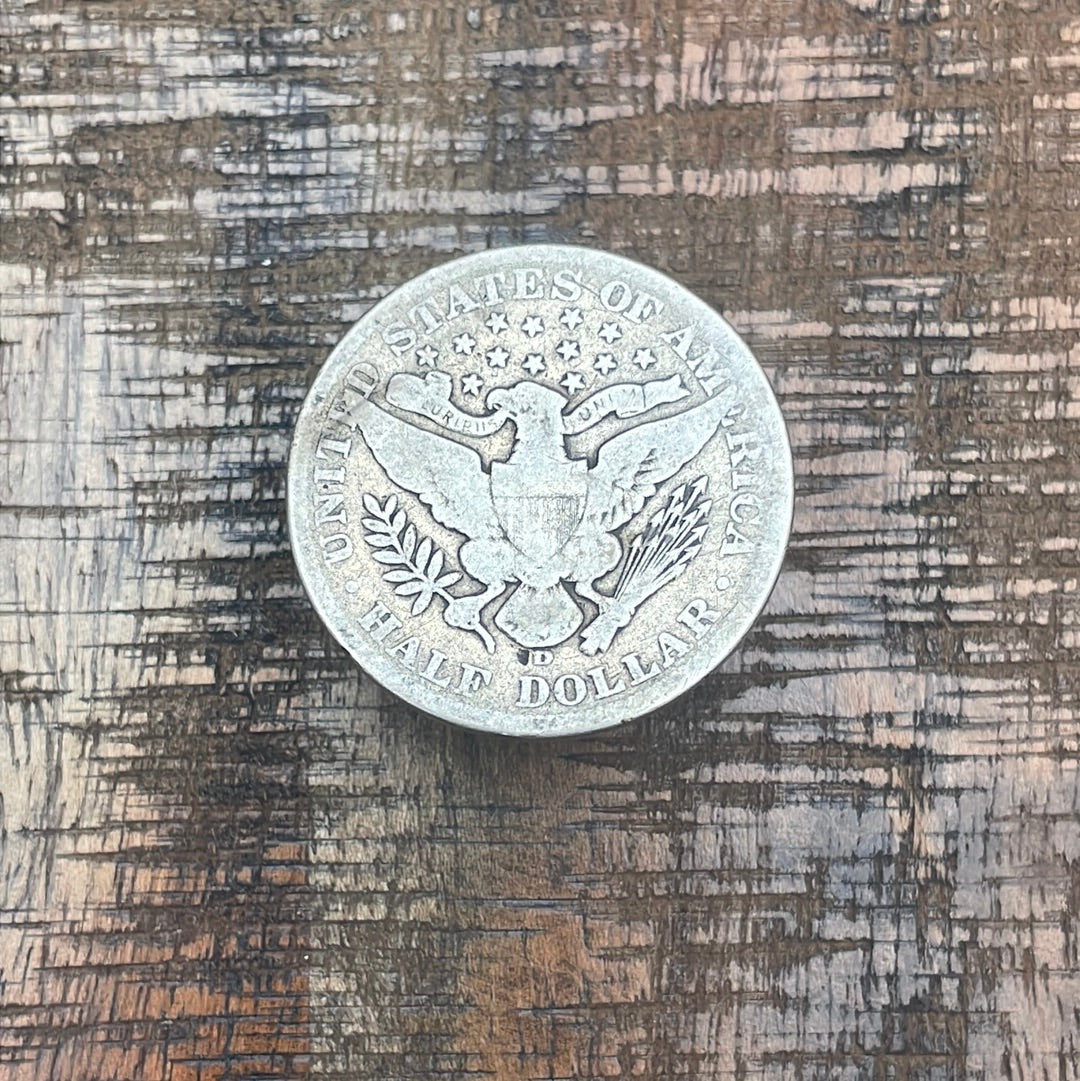 1907-D 50C US Barber Half Dollar
