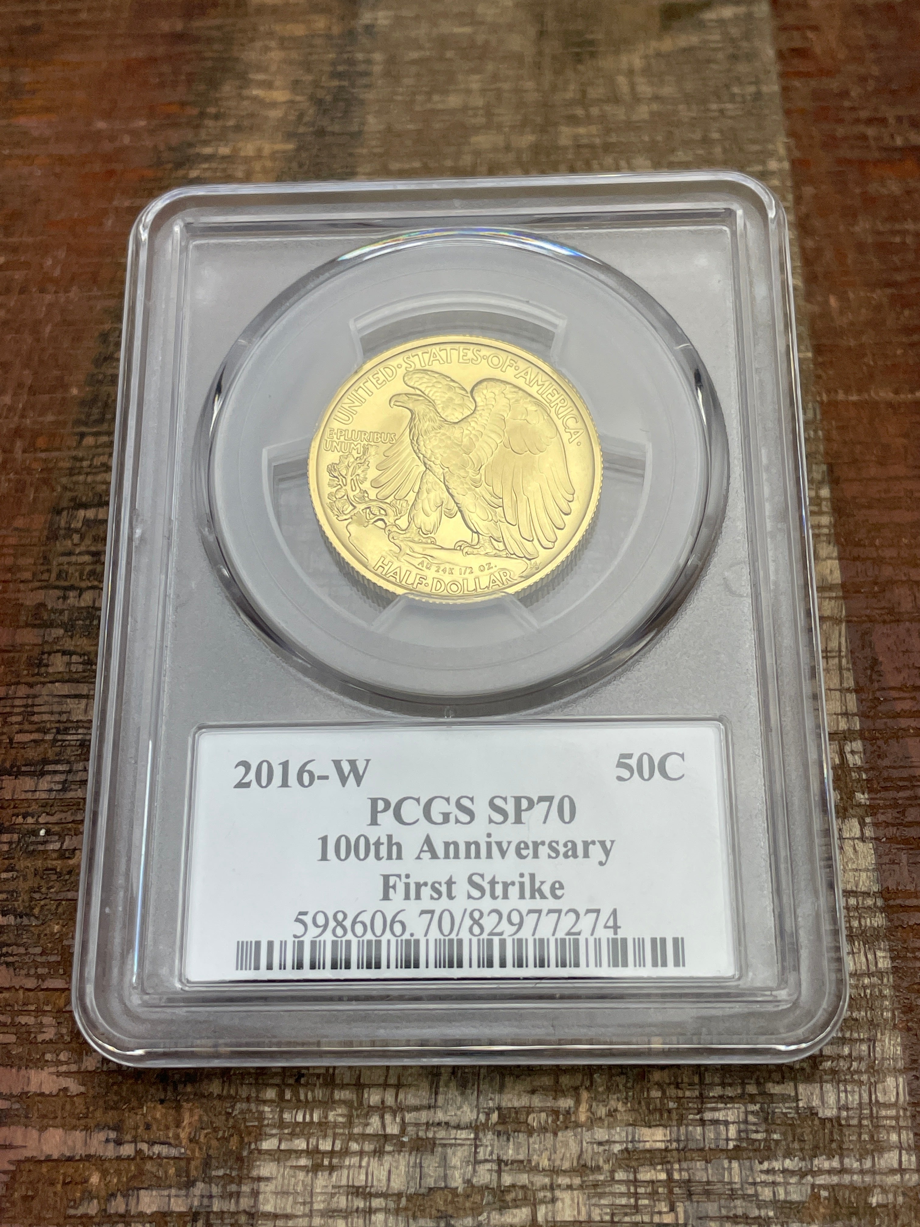 2016-W 50C 1/2oz .9999 Gold Walking Liberty PCGS SP70 First Strike