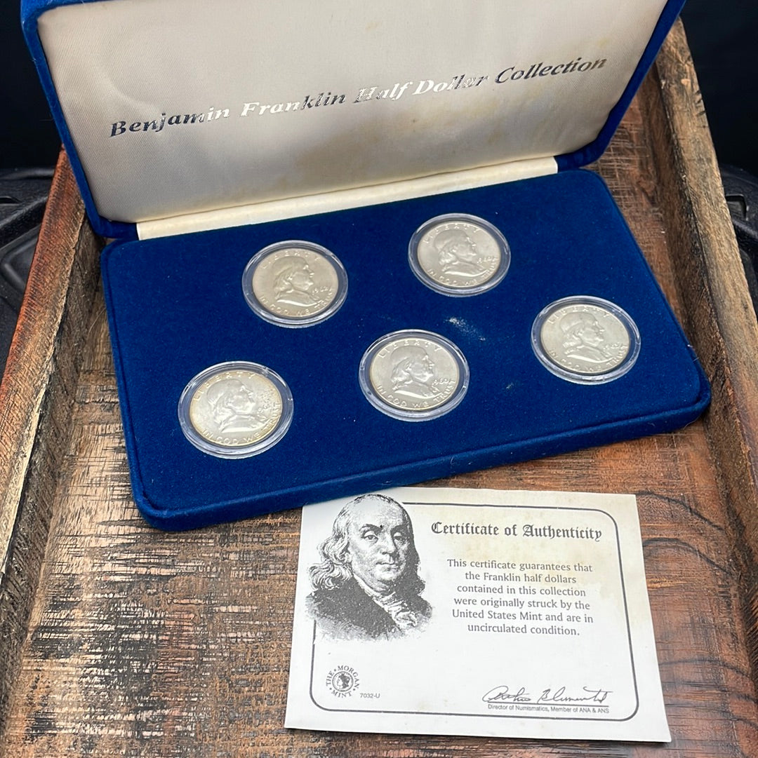 Franklin Half Dollar Collection with case and COA from The Morgan Mint