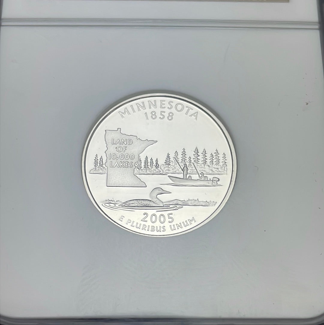 2005-S US 25c Silver Minnesota State Quarter NGC PR70 ULTRA CAMEO