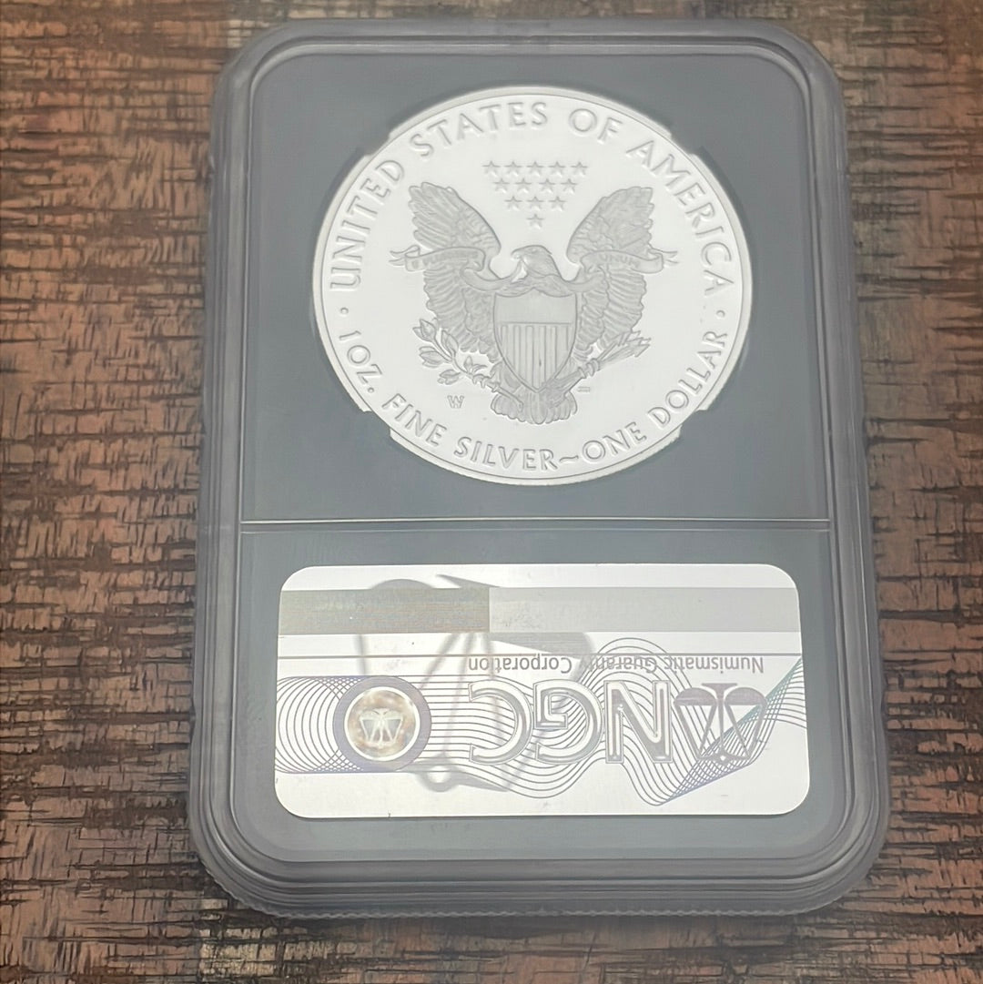 2021-W $1 US American Silver Eagle~ Heraldic Eagle T-1~ Congratulations Set~ FDOI~ NGC PF70 Ultra Cameo ~ Mercanti Signed