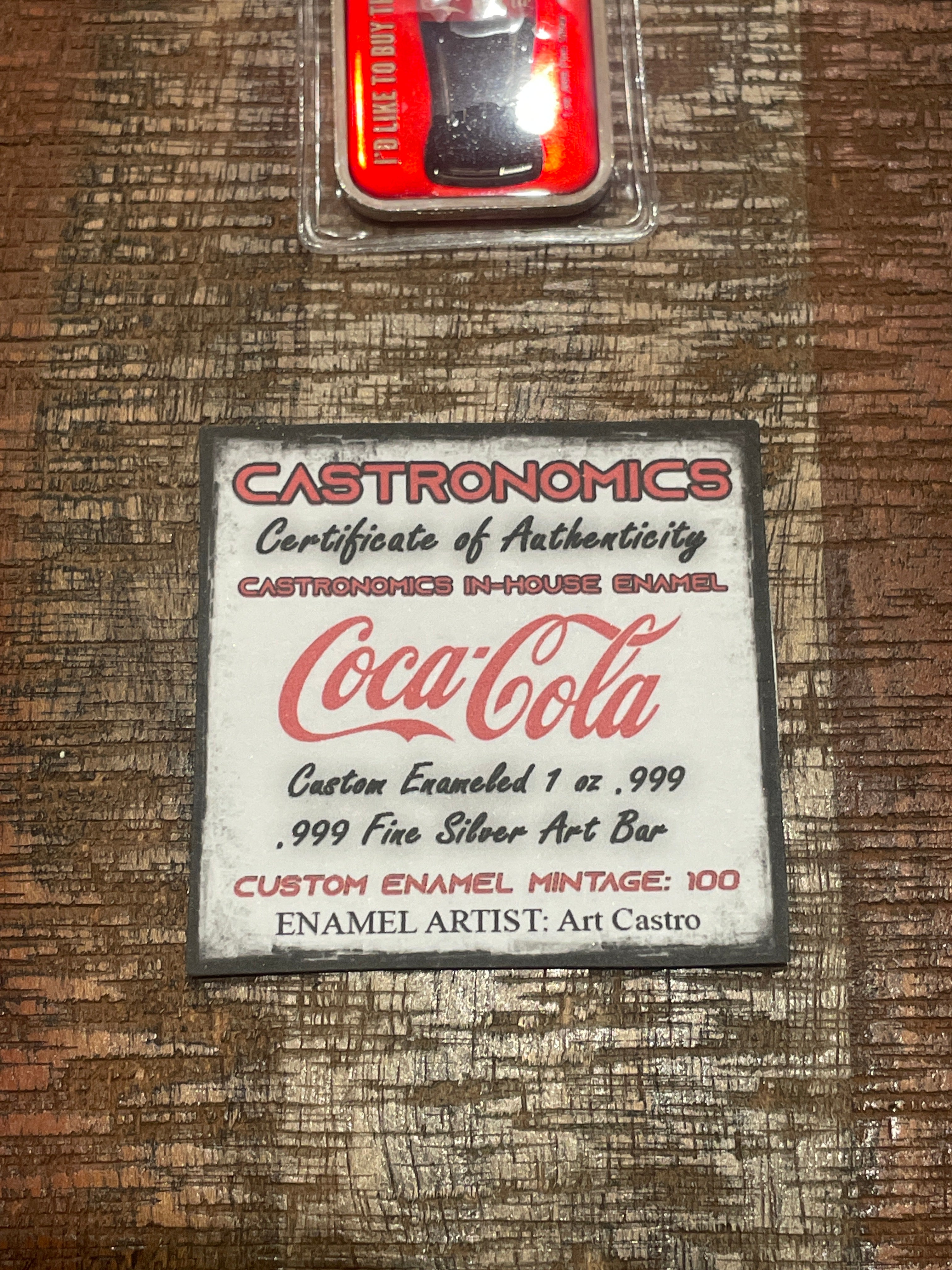 1oz .999 Coca-Cola Silver Art Bar - Mintage 100