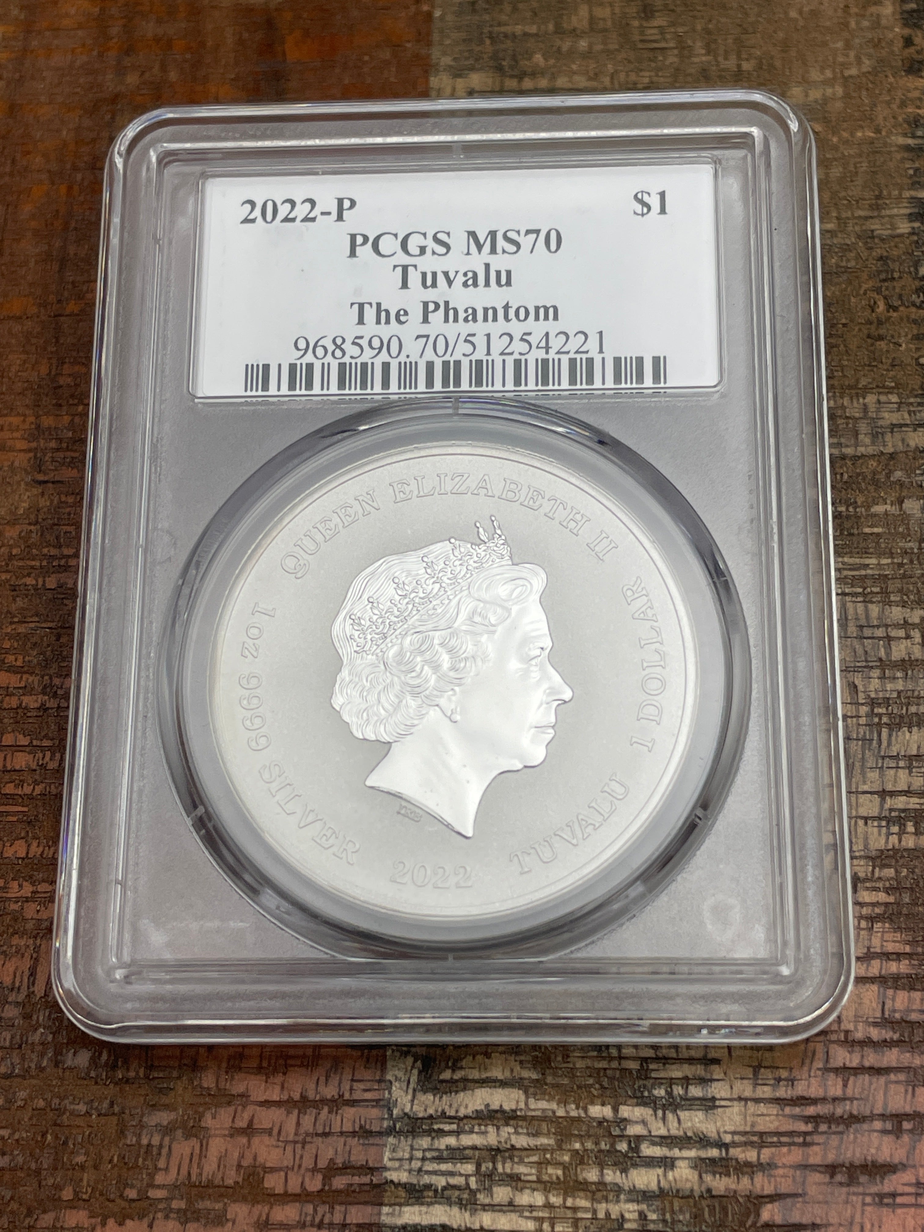 2022 P Tuvalu $1 The Phantom 1oz .9999 Silver PCGS MS70