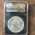 2021 $1 US American Silver Eagle, Struck at Philadelphia Mint, Heraldic Eagle T-1, Emergency Production-FR, NGC MS70