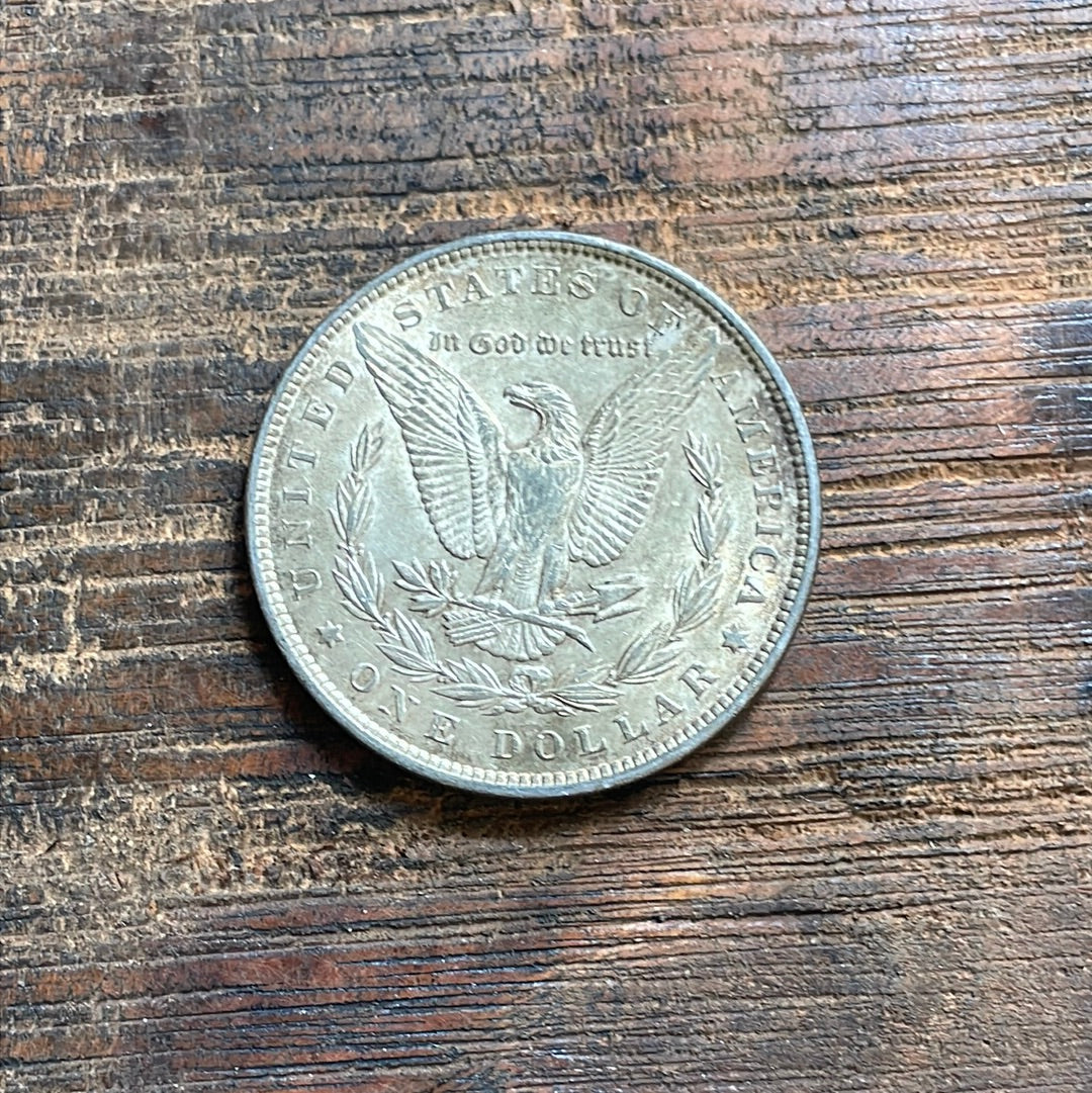 1896 $1 US Morgan Silver Dollar.