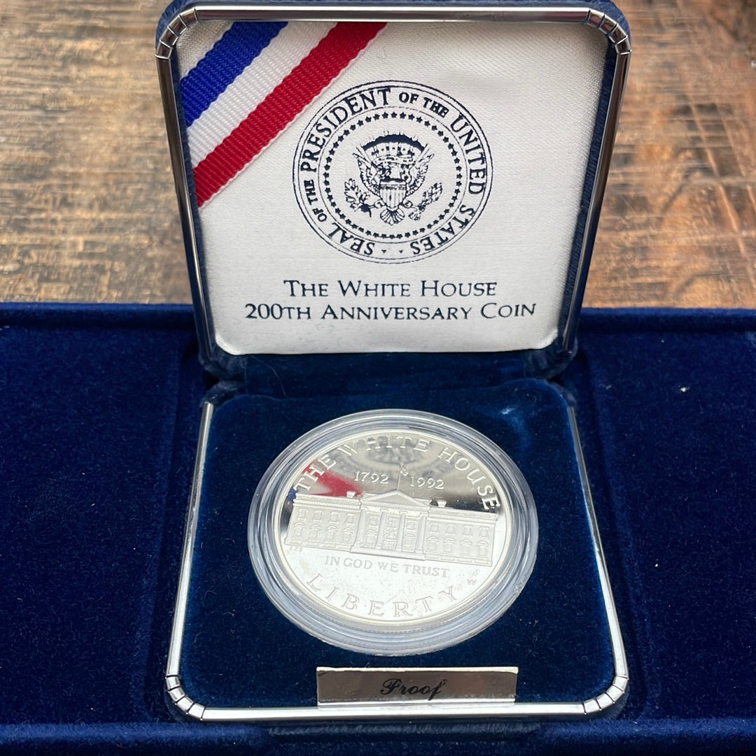 1992-W US $1 White House 200th Anniversary Proof Silver Dollar in OGP w/ COA