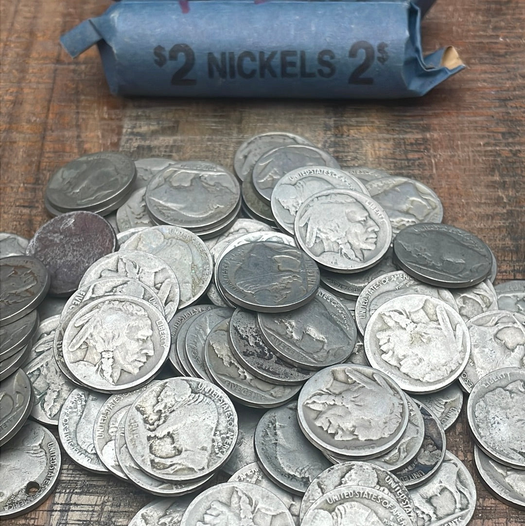Buffalo Nickels ~NO DATE~ 1 Roll of 40 Nickels - Uncertified