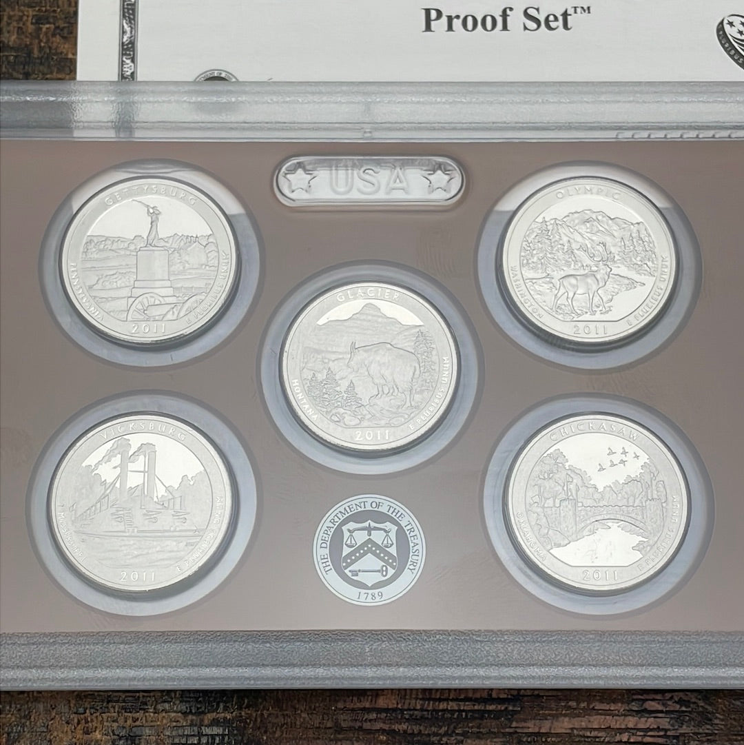 2011 US Mint America the Beautiful Quarters Proof Set in OGP with COA