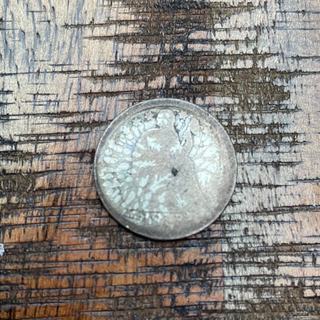 10c US Seated Liberty Dime - 90% Silver - No Date Visible