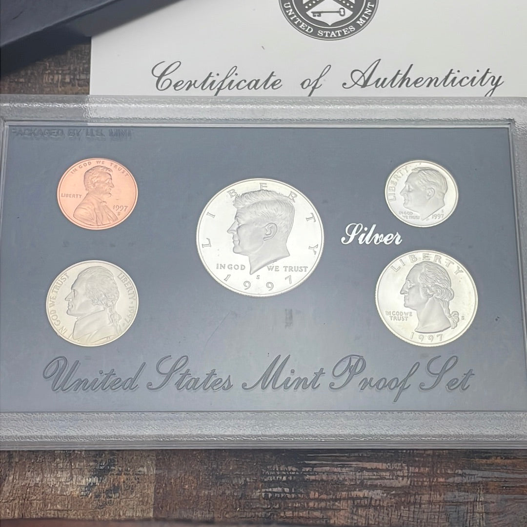 1997-S Silver Proof Set in OGP with COA