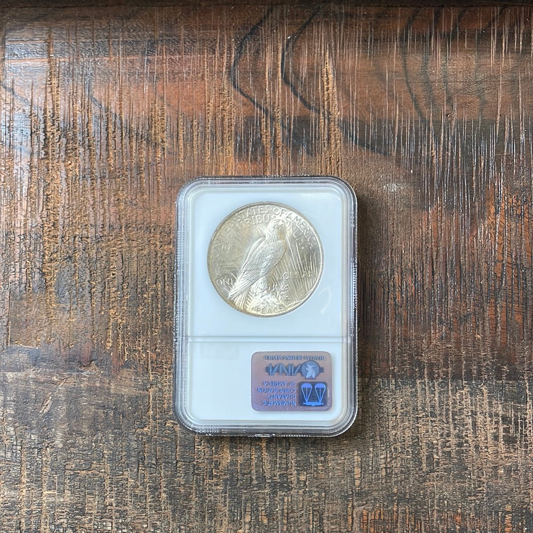 1923 $1 US Silver Peace Dollar NGC MS64