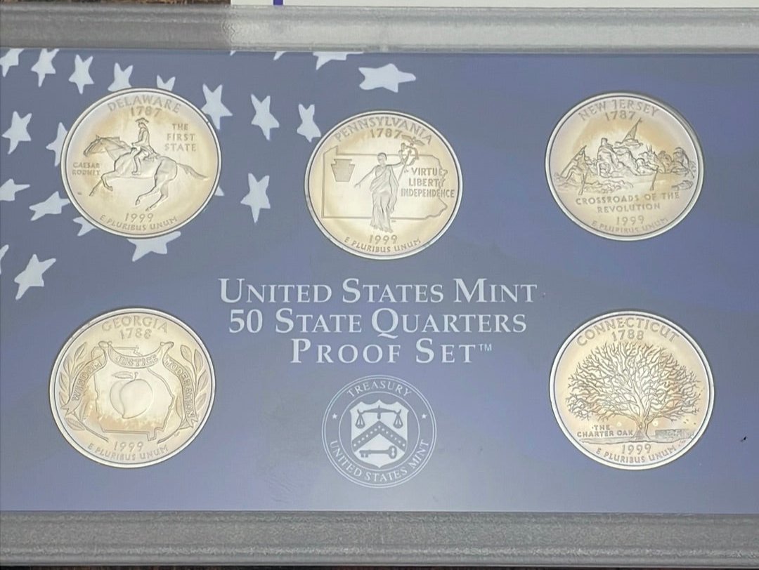 1999 US Mint 50 State Quarters Proof Set in OGP with COA