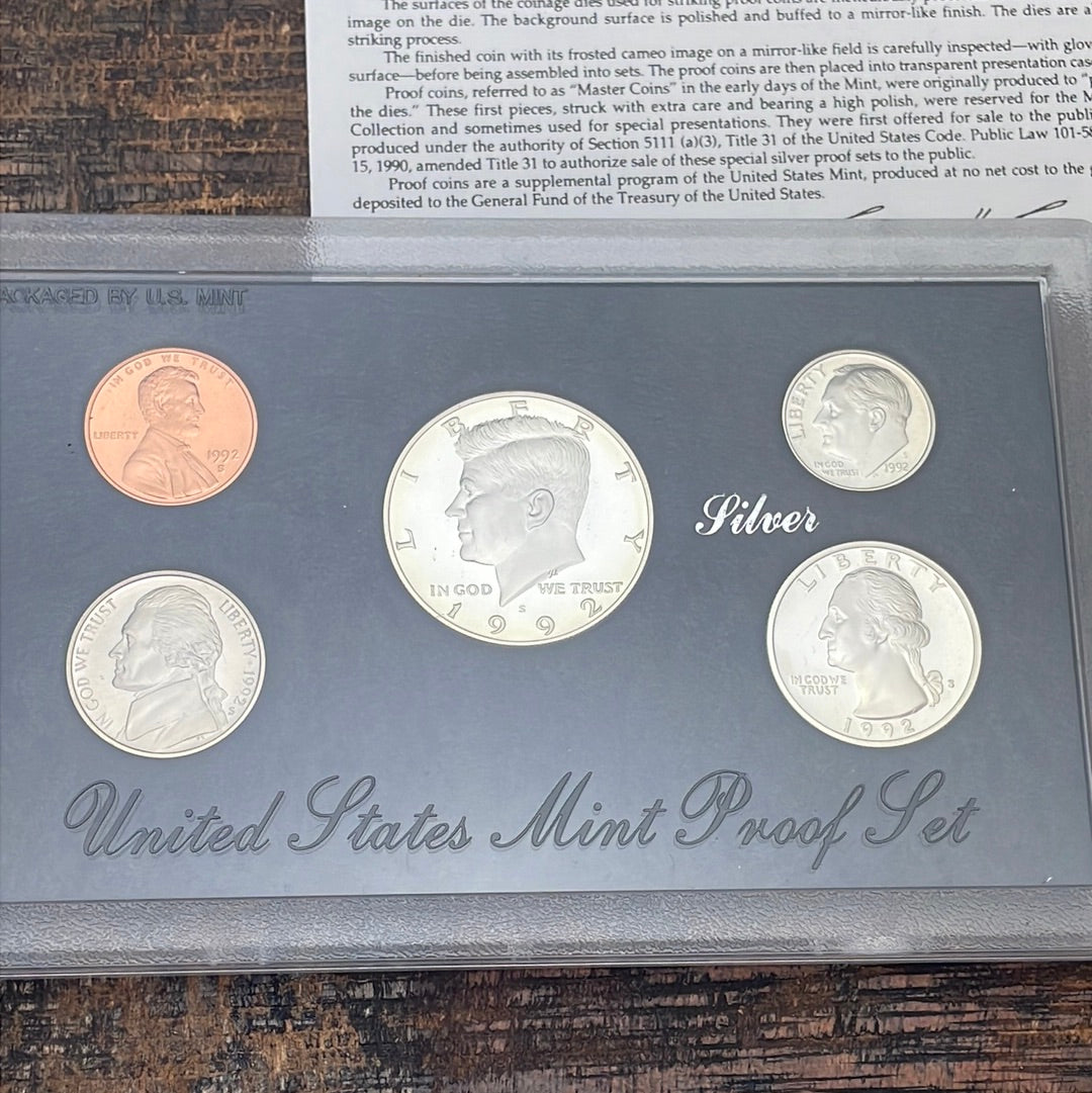1992 Silver Proof Set in OGP