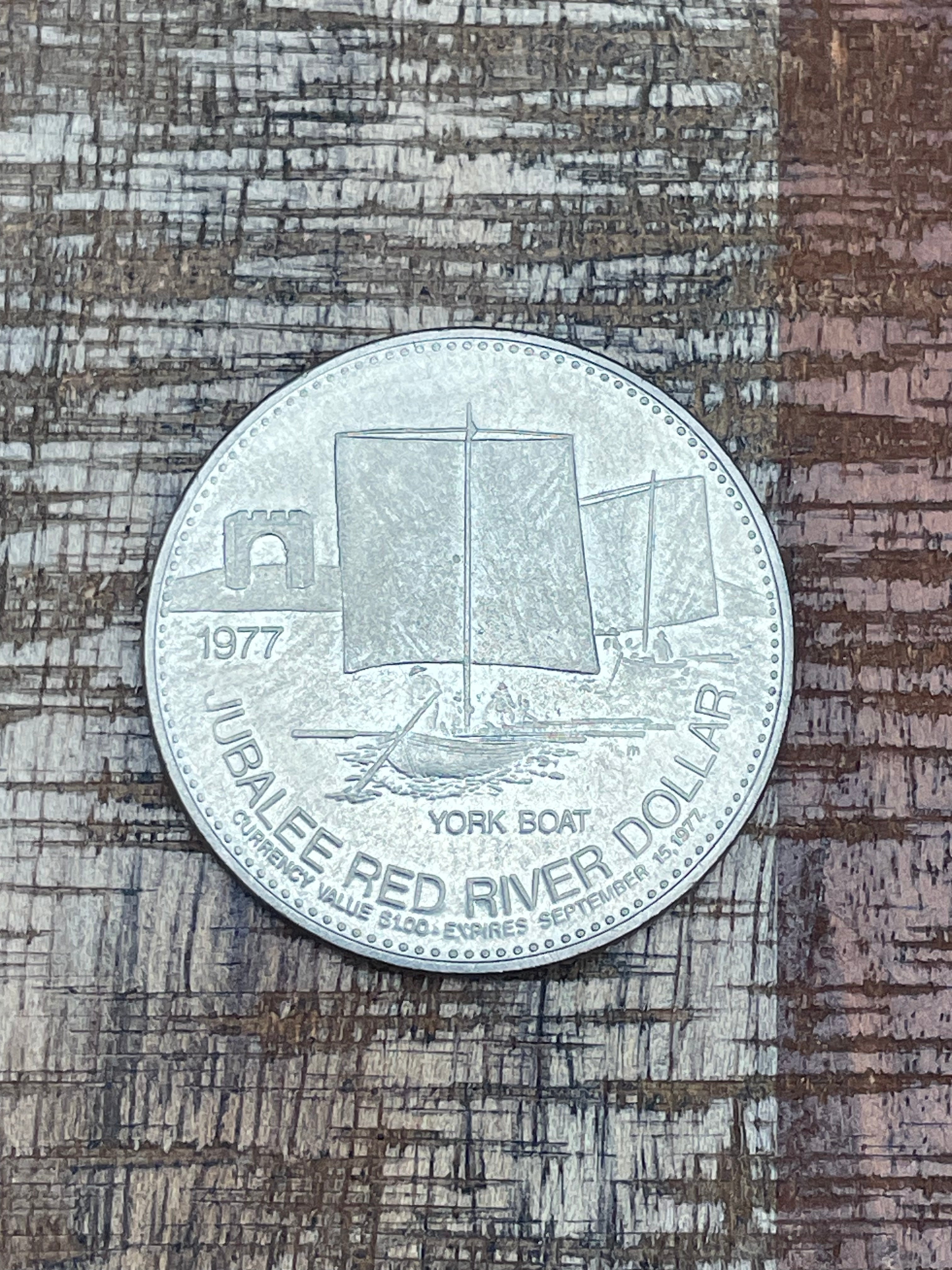 1977 Jubalee Red River Dollar Token - York Boat - Pan-Am Pool Winnipeg MB