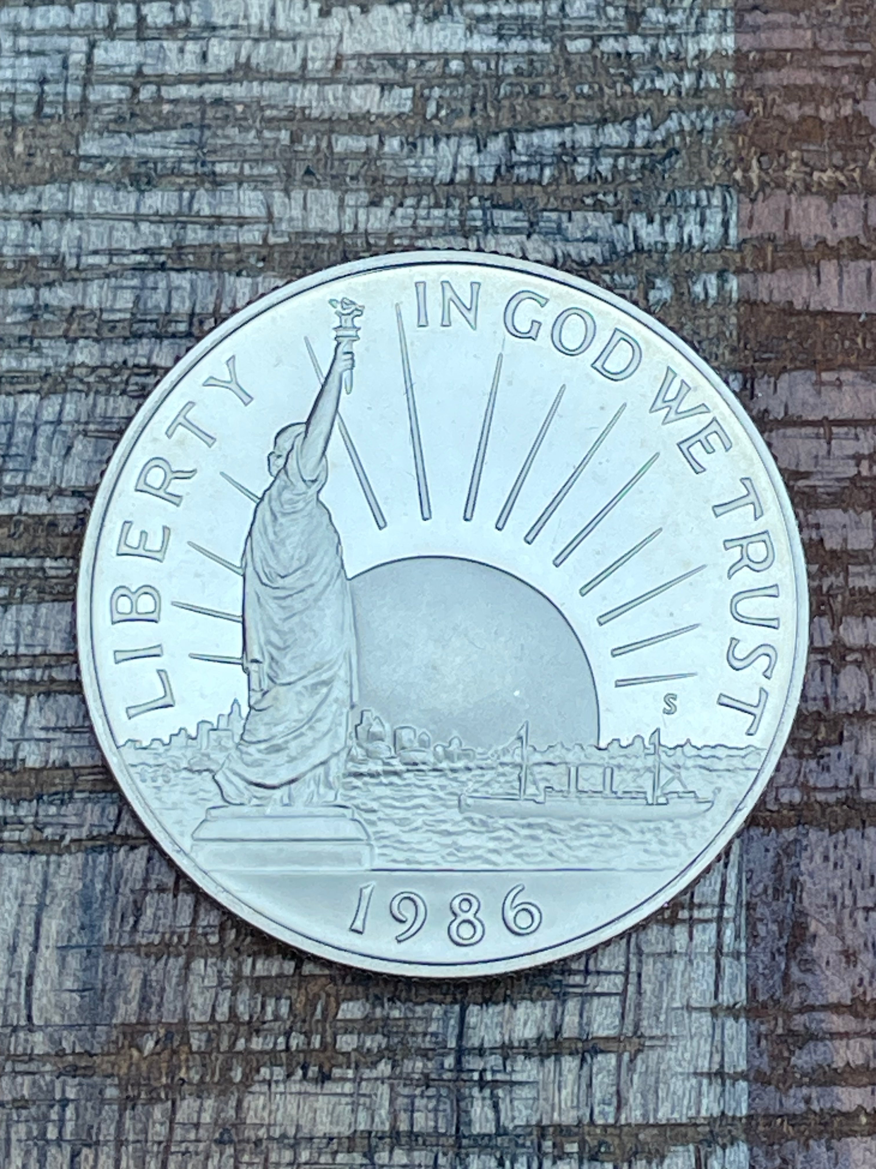1986-S 50C US Statue of Liberty Proof Coin ~ CLAD ~ NO OGP