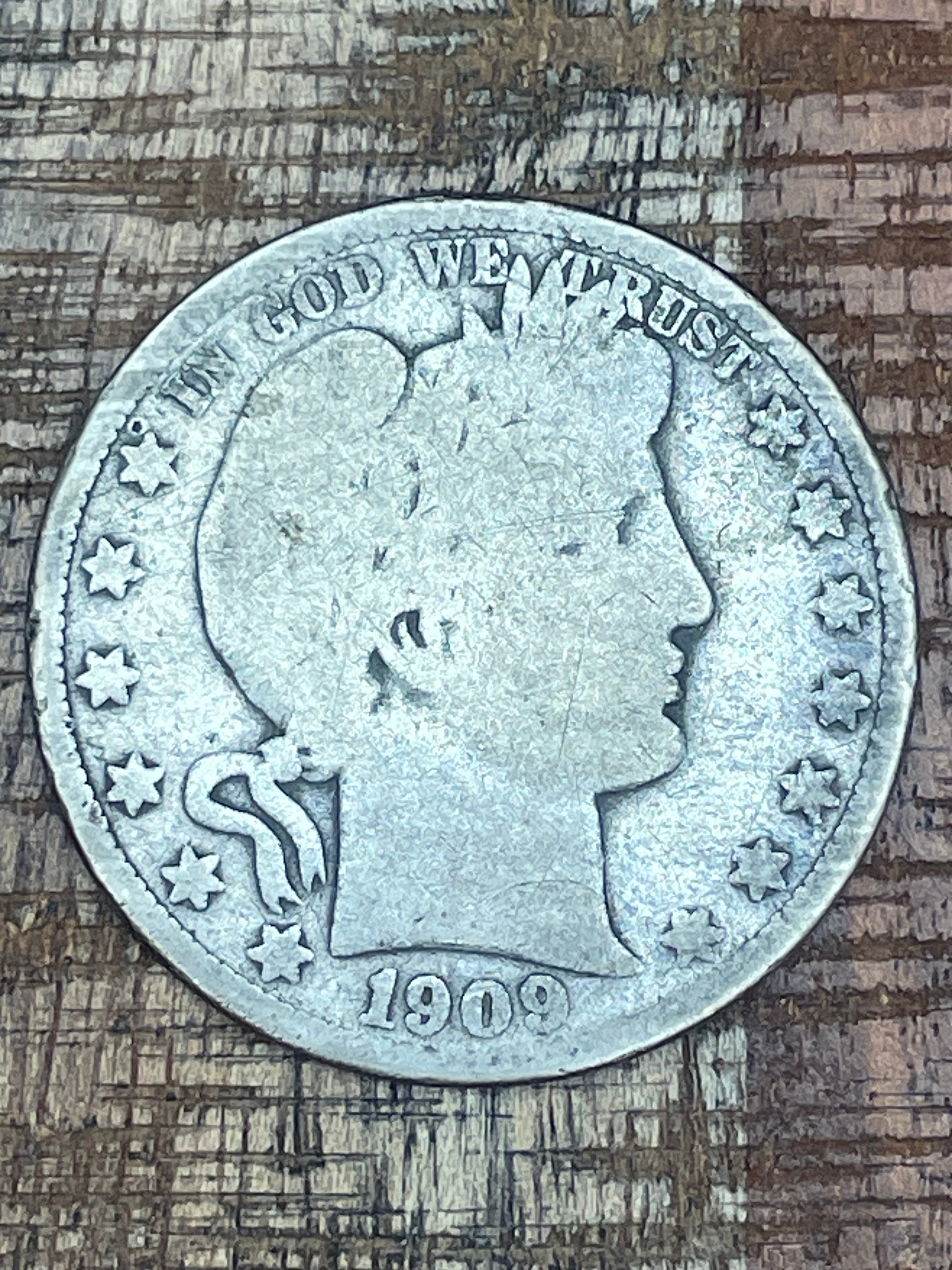1909 50C US Barber Half Dollar