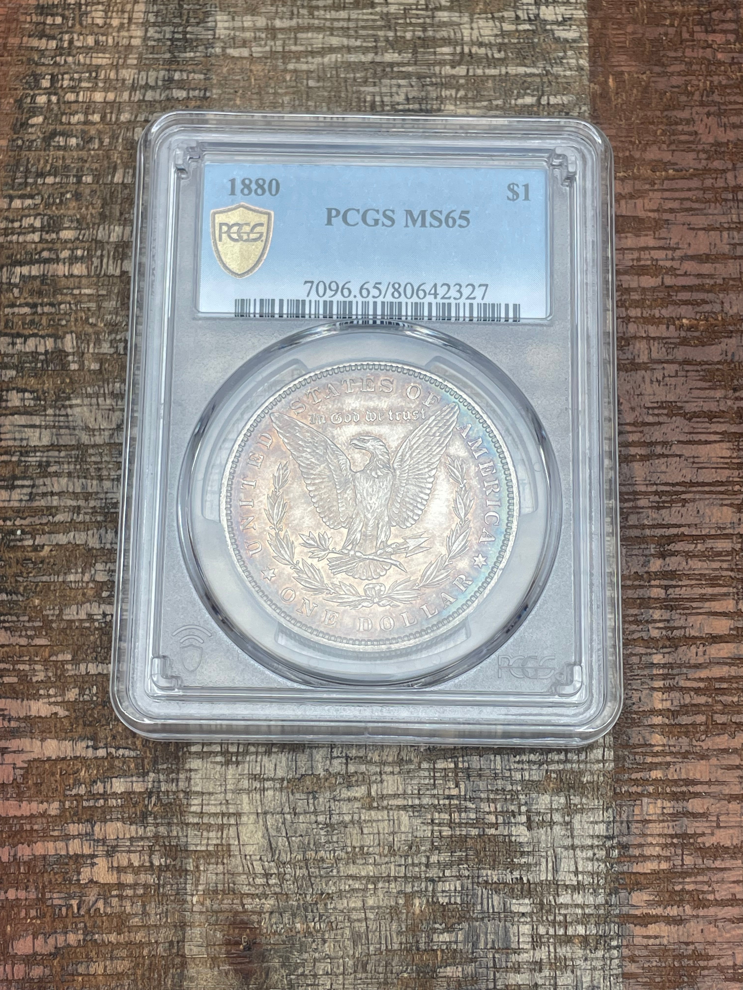 1880 $1 US Morgan Silver Dollar PCGS MS65