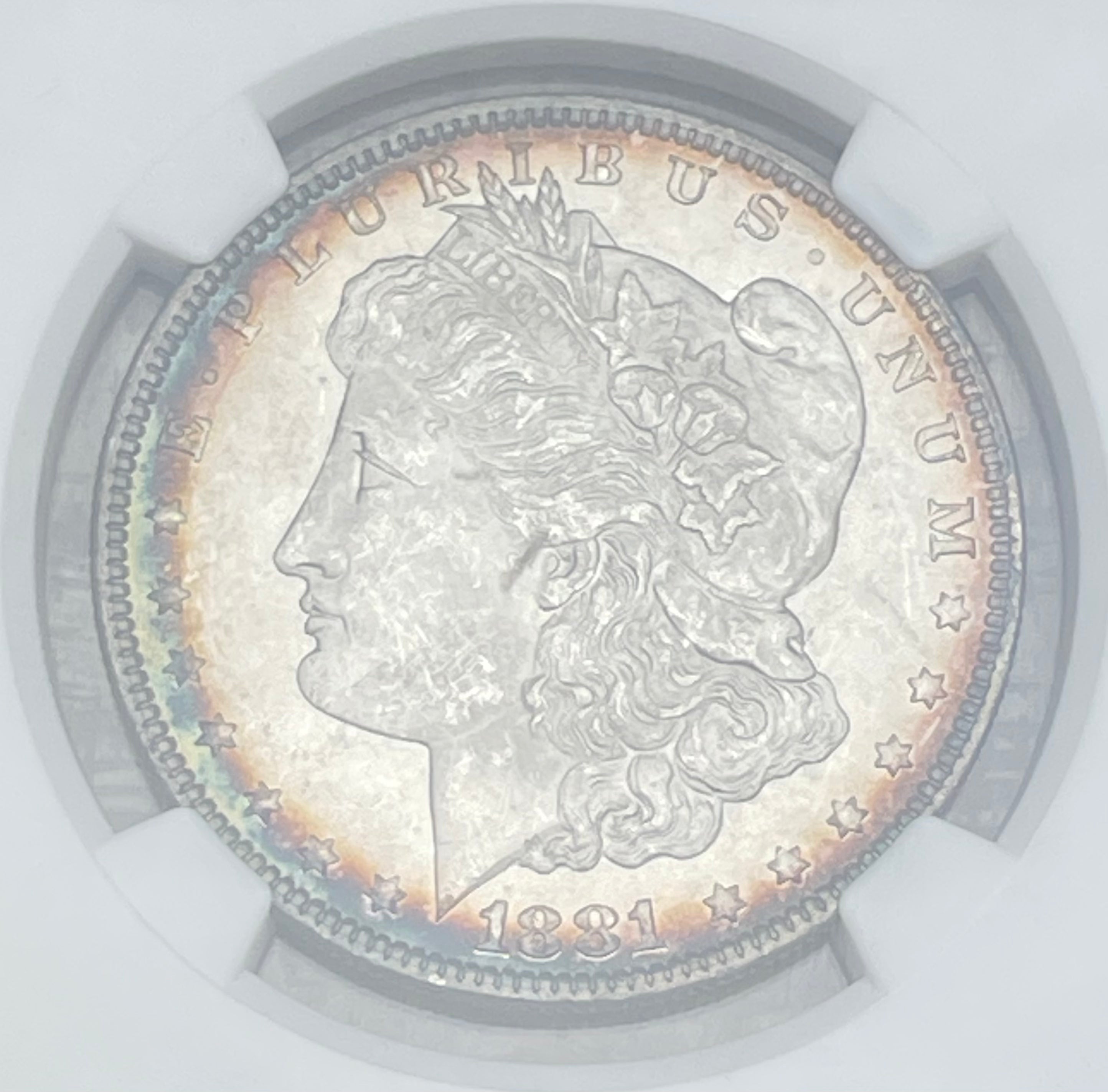 1881 $1 US Silver Morgan Dollar NGC MS63