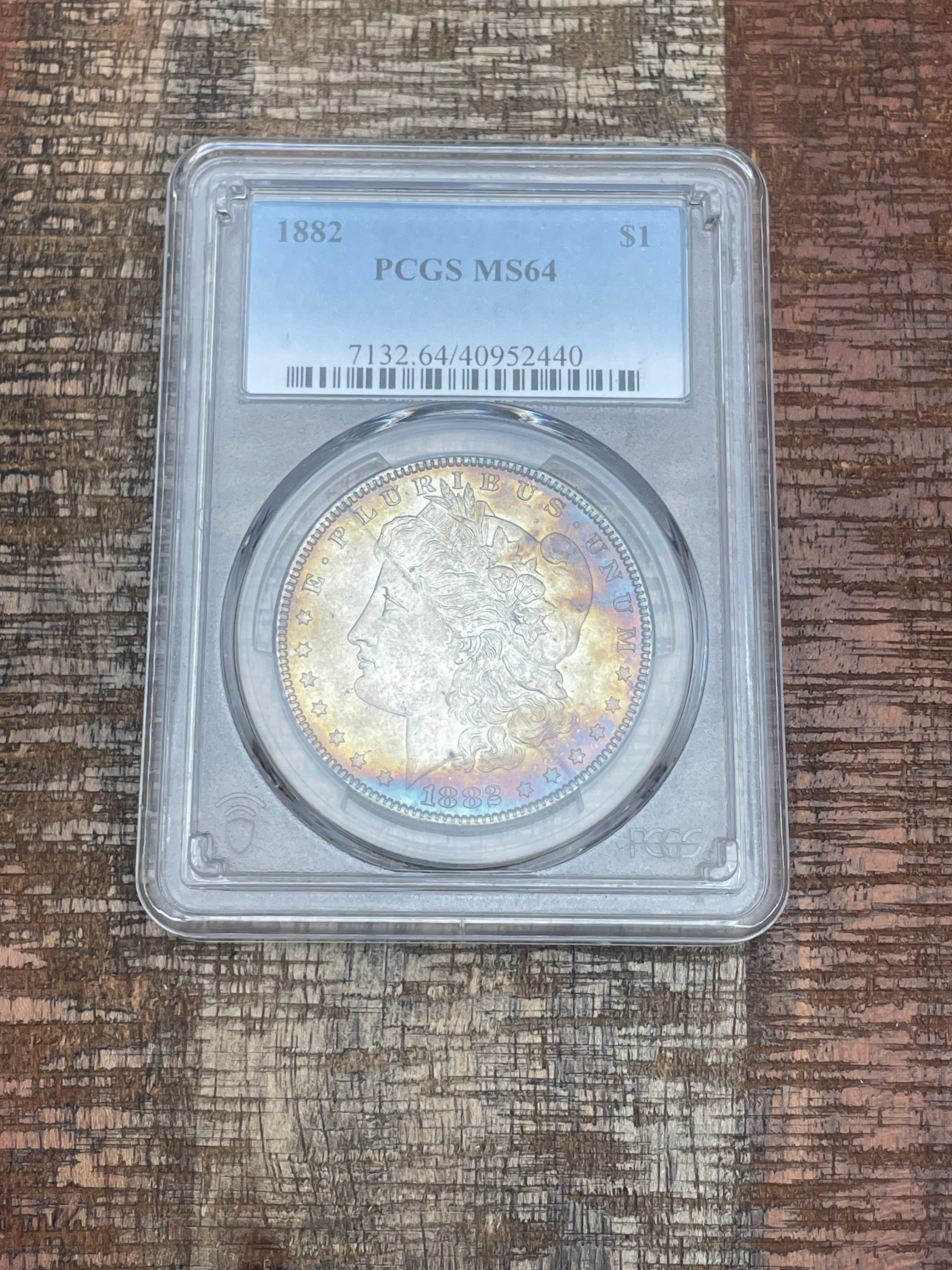 1882 $1 US Morgan Silver Dollar PCGS MS64