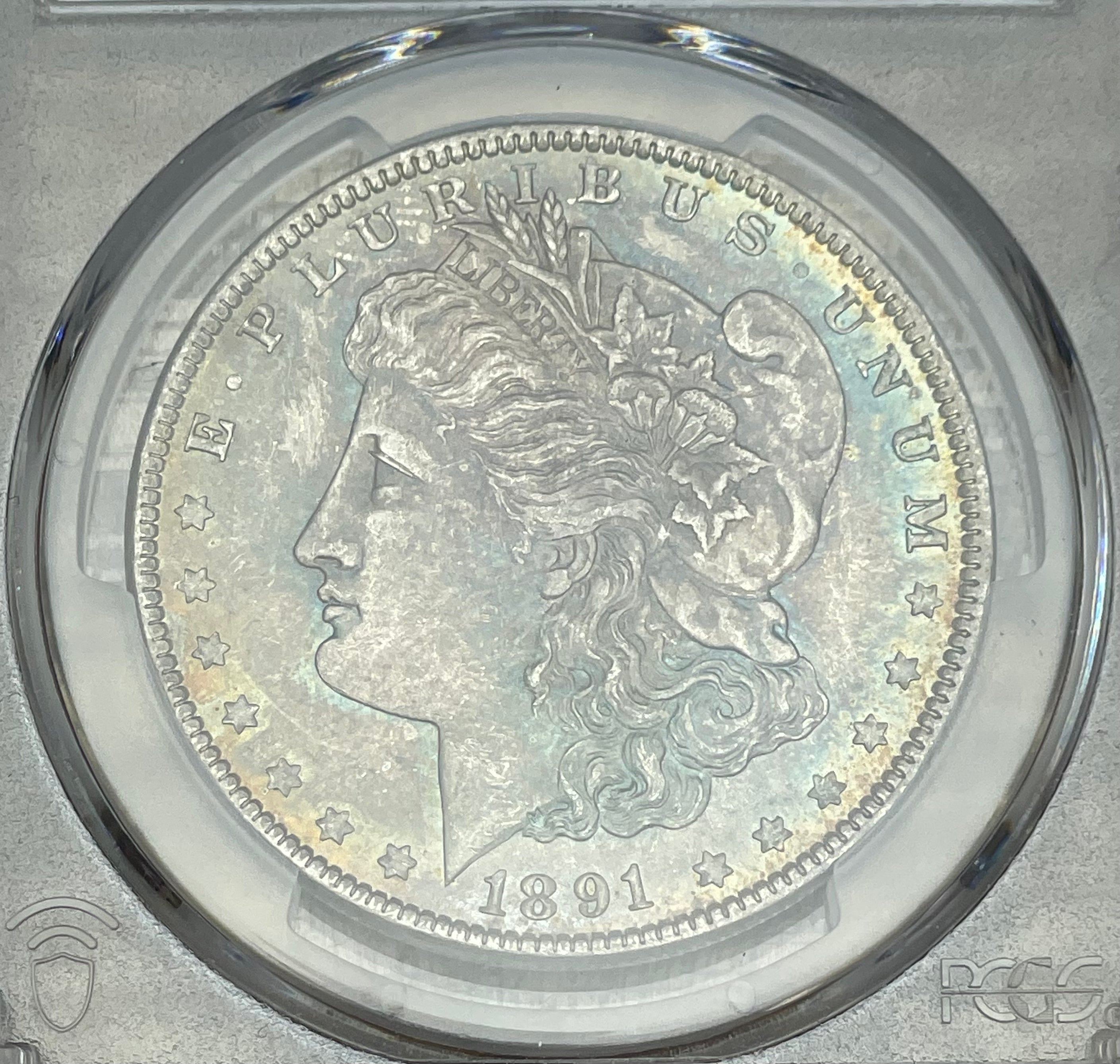 1891 $1 US Morgan Silver Dollar  PCGS MS63