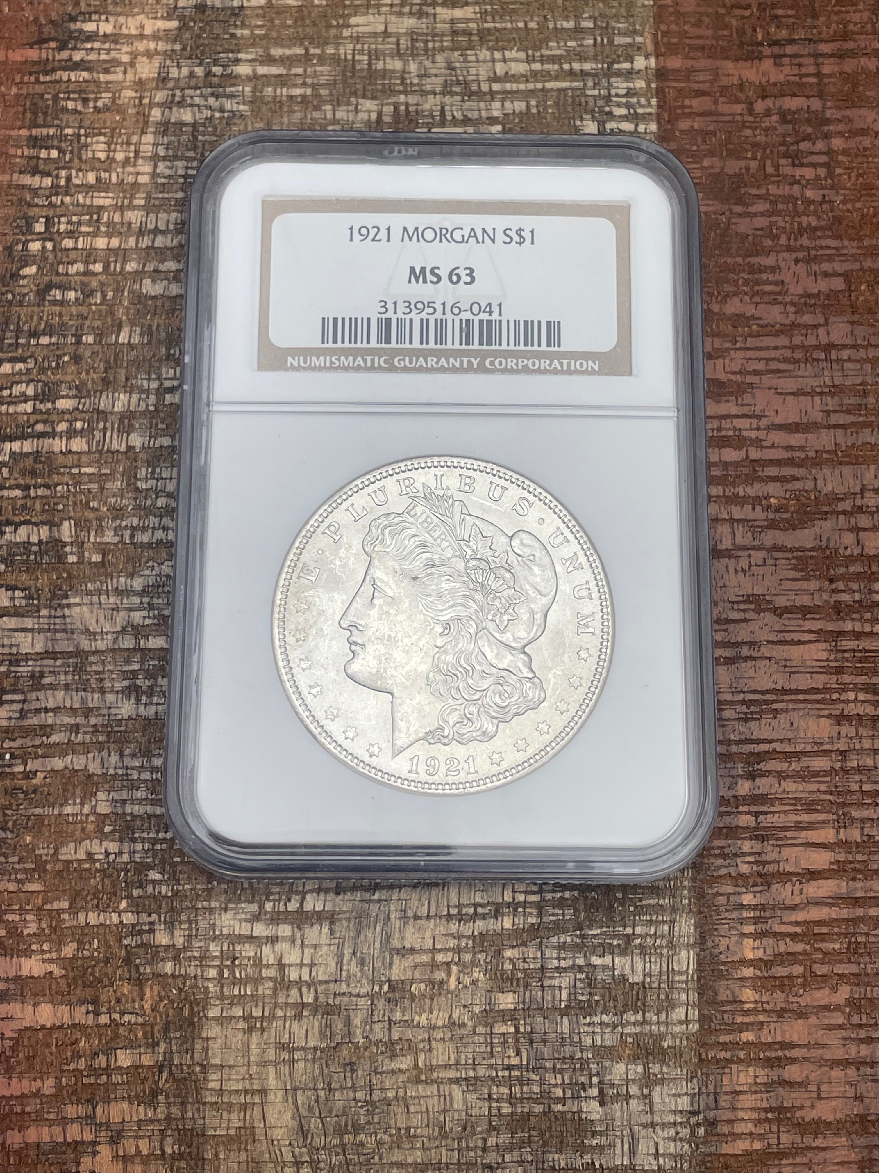 1921 $1 US Morgan Silver Dollar NGC MS63