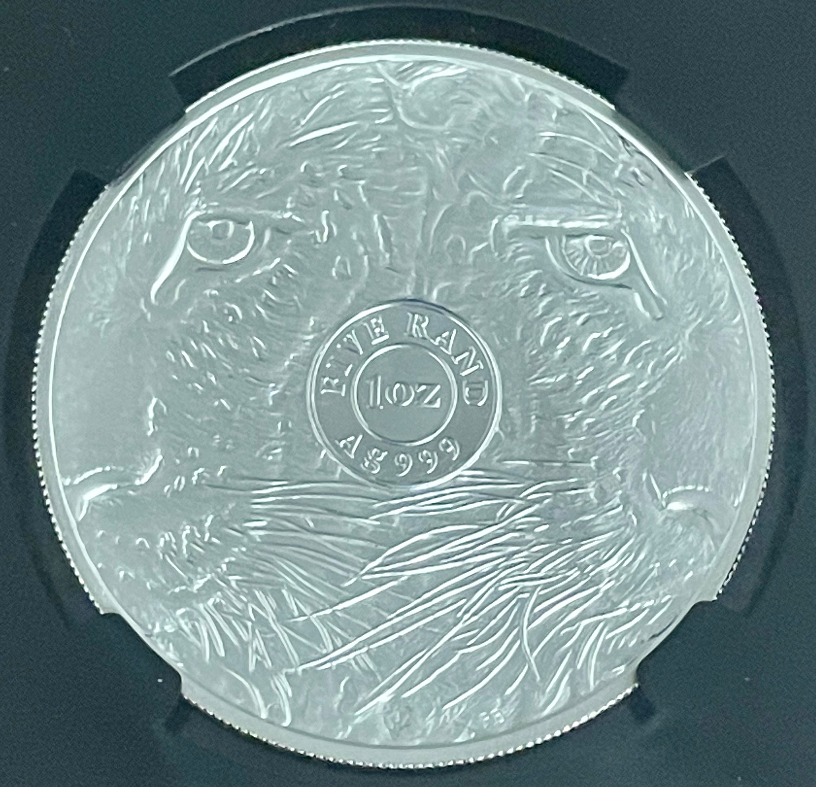 2020 S. Africa 5Rand~Spotted Leopard~FDOI~PF70 Ultra Cameo~ BIG 5~Hand Signed