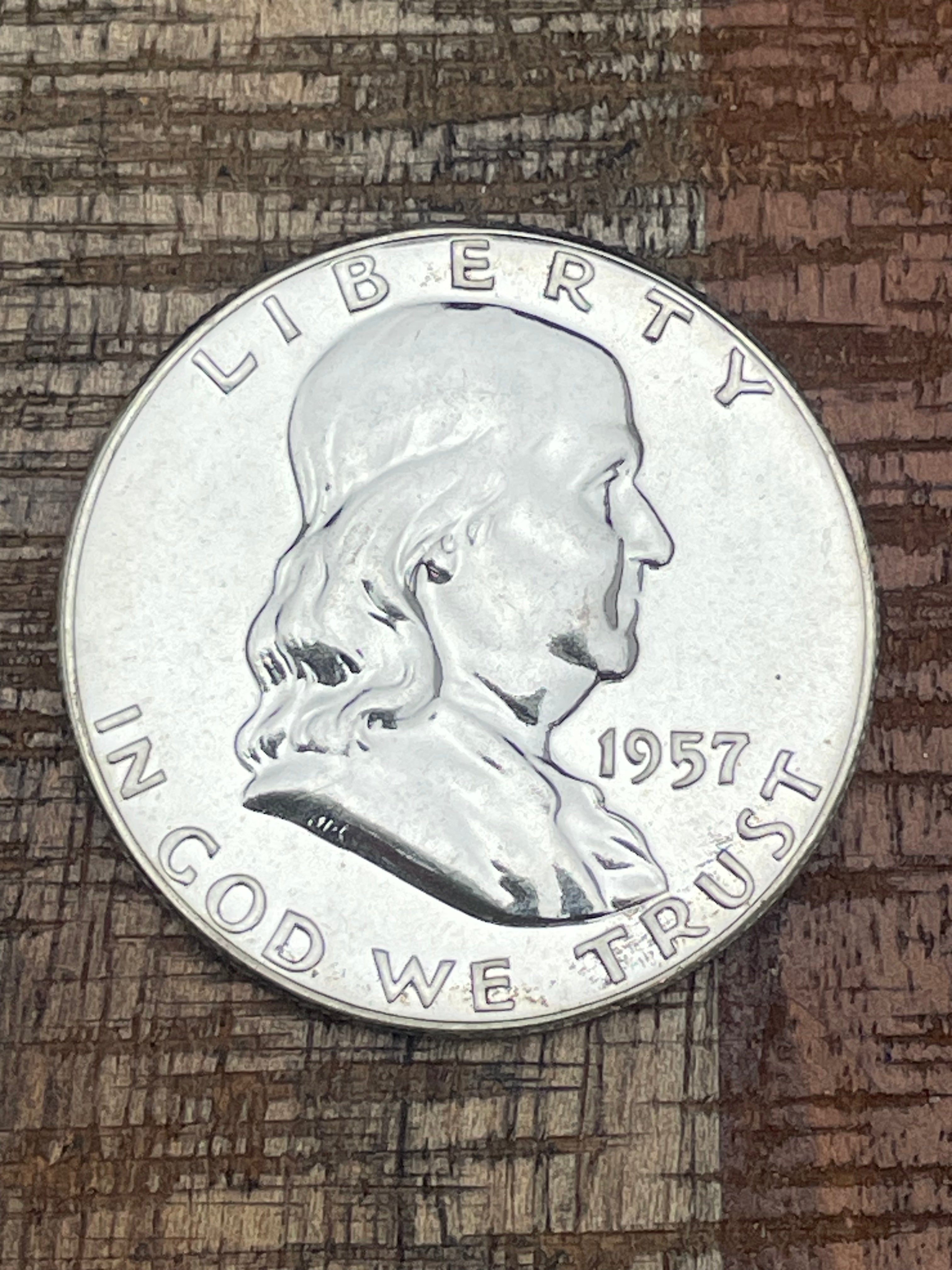 1957 50C US Franklin Half Dollar