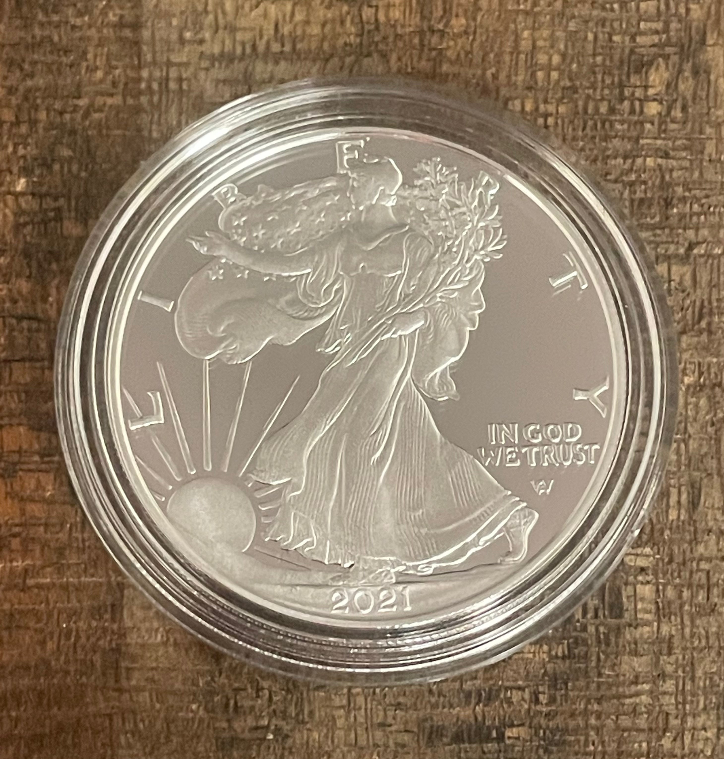 2021-S $1 US American Silver Eagle Proof Coin ~ Type II ~Capsule, Presentation Case, Box, with COA.